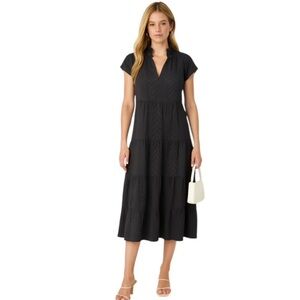 Crosby by Mollie Burch Watts Black Midi Dress Size XS